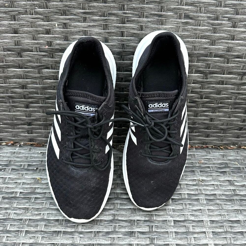 Adidas Women’s Cloudfoam Qt Flex Black White Running Shoes Size 9 - Picture 7 of 11